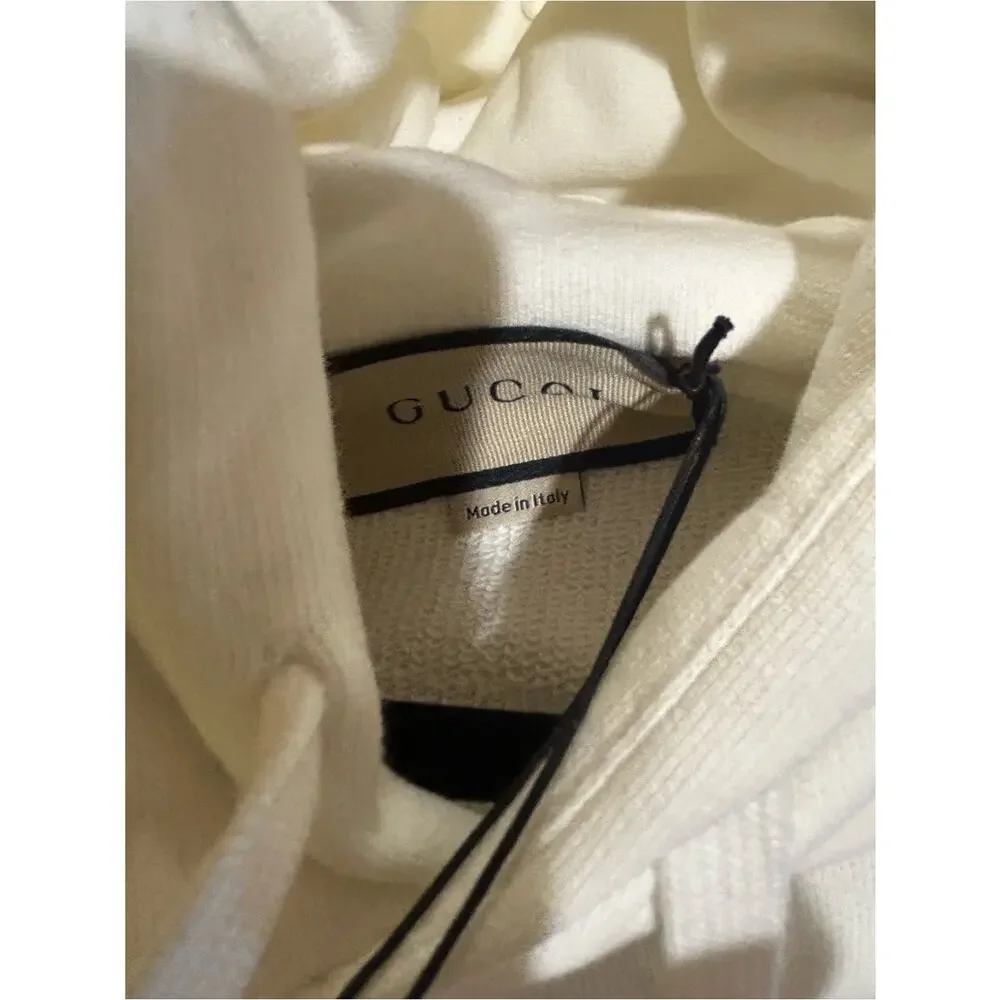 Men's Gucci jersey, cotton hoodie, locking G graphic logo size large made Italy